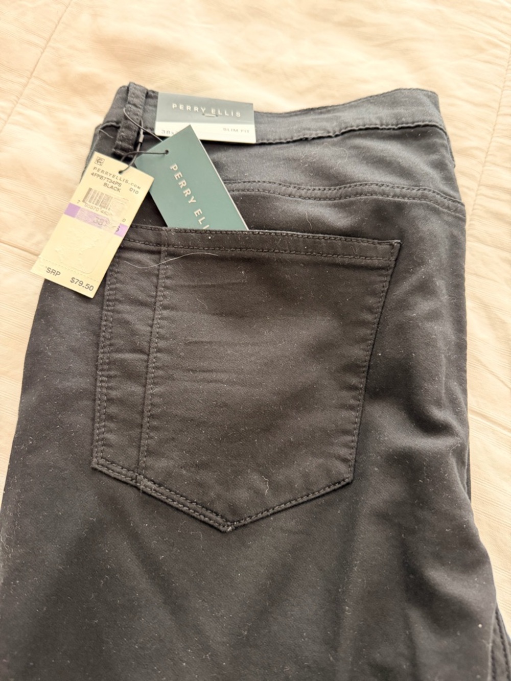 Perry Ellis Black Slim-Fit Jeans with Tag